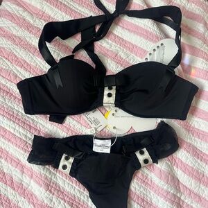 Beach Bunny Black Bikini with Bow Accents